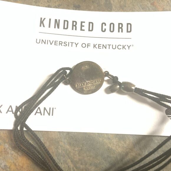 Alex & Ani University of Kentucky UK Kindred Cord Sterling Silver Bracelet Band - Picture 2 of 5